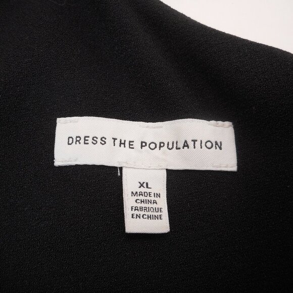 Dress The Population size XL Tiffany Black One Shoulder Sheath Midi Dress - Picture 7 of 11